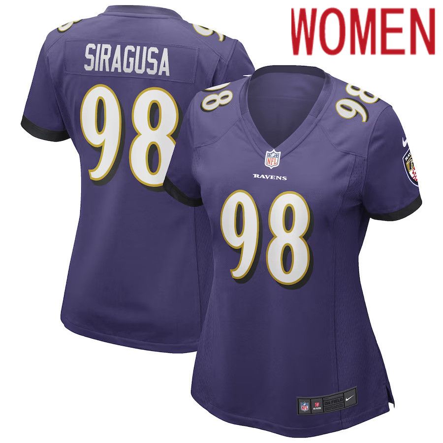 Women Baltimore Ravens 98 Tony Siragusa Nike Purple Game Retired Player NFL Jersey